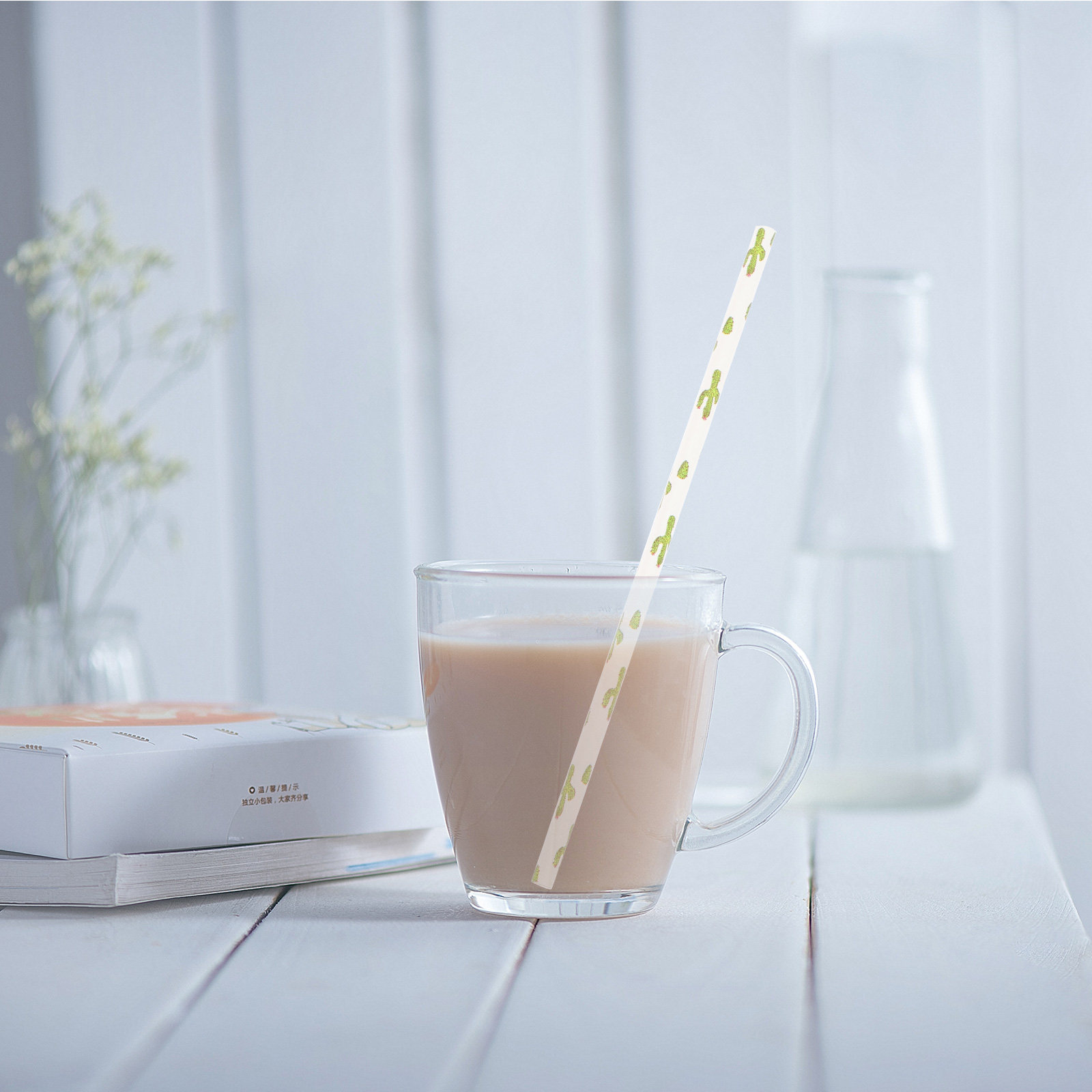 Paper Straw Color - 100本入りエコフレンドリーな紙ストロー、カラフルで楽しい使い捨てストロー、ハワイアンパーティー、キャンパスイベント、レストラン、バーのパーティー装飾に最適