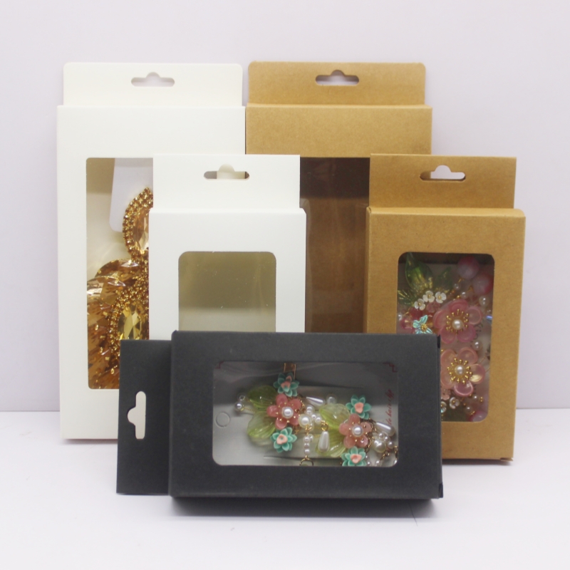 Event Party Box - 10個入り ブラック/クラフト紙/ホワイト ウィンドウハンギングボックス ギフトボックスセット/携帯電話ケース/ランジェリーディスプレイ