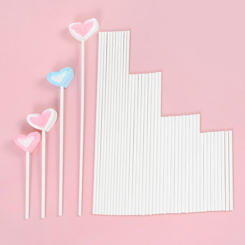 Cotton Candy Cone - 100 個ソリッドコアホワイトペーパーロリポップスティック DIY チョコレートシュガーキャンディロリポップ吸盤スティックケーキポップスティック 8/10/15/20 センチメートル