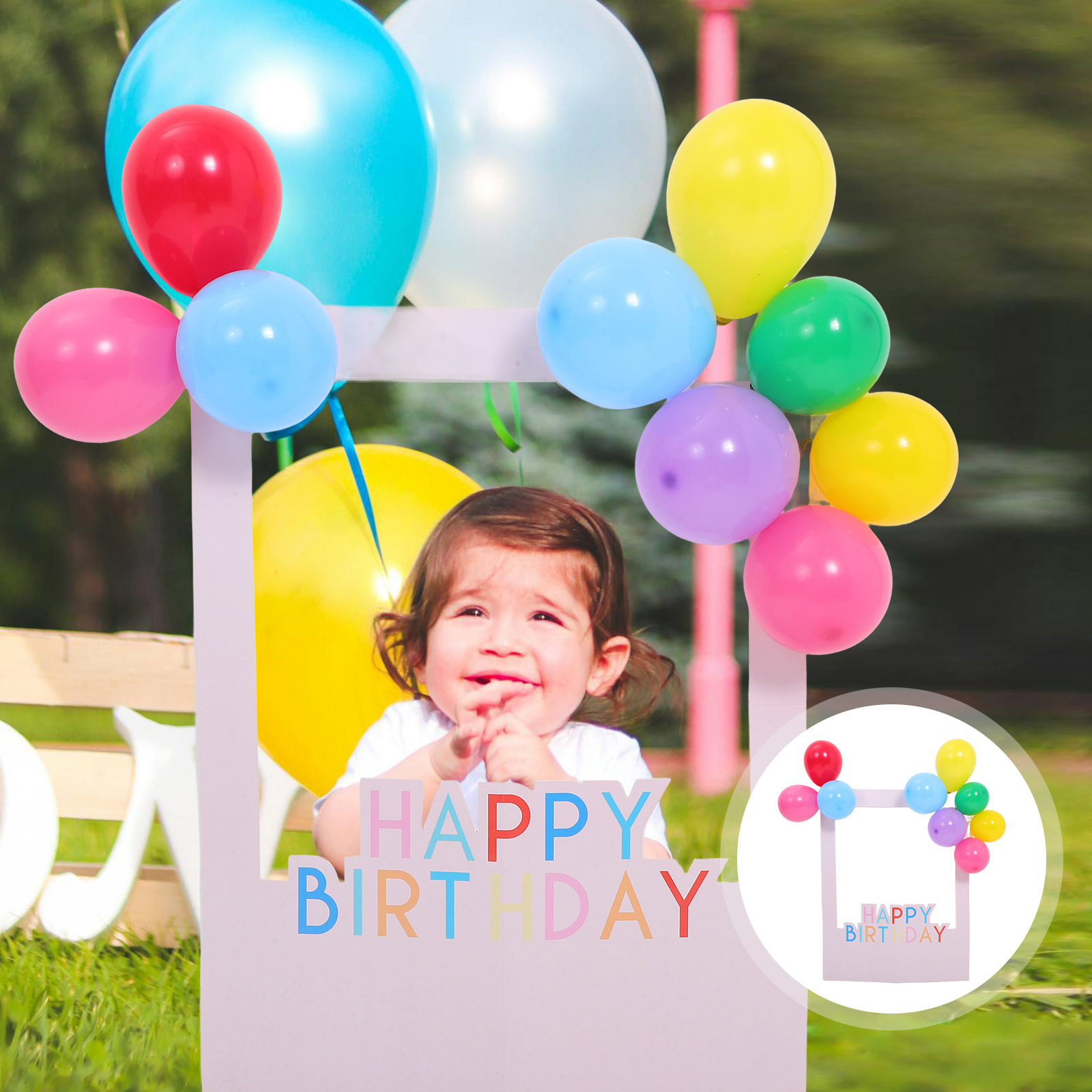 Photo Booth Frame - 誕生日パーティー、家族の集まり、パーティーの記念品用の1セット誕生日フォトブースフレーム（紙製、手持ちタイプ）