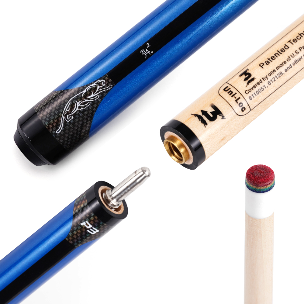 Centerpiece Stick - プロ仕様2ピースプールキュー、カナダ産ハードメープルビリヤードキュー、12.5mmレザーチップ、57インチ、8ボール・9ボール用