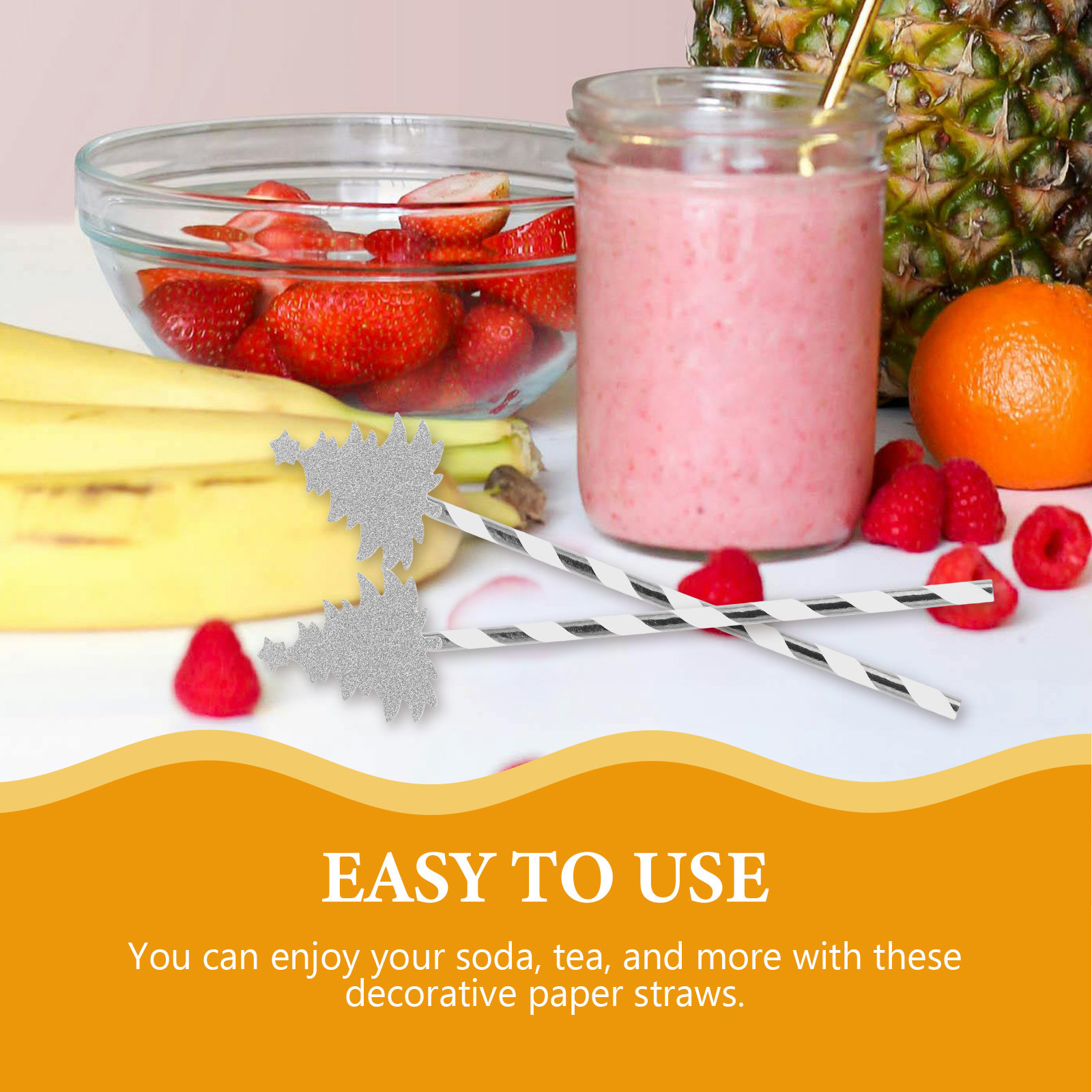25本入りクリスマスツリー柄使い捨て紙ストロー、カラフルなス - Paper Straw Color のレビューと価格