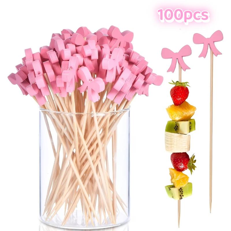 木製ボウカクテルピック 100本入り 使い捨て竹製フルーツス - Centerpiece Stick のレビューと価格