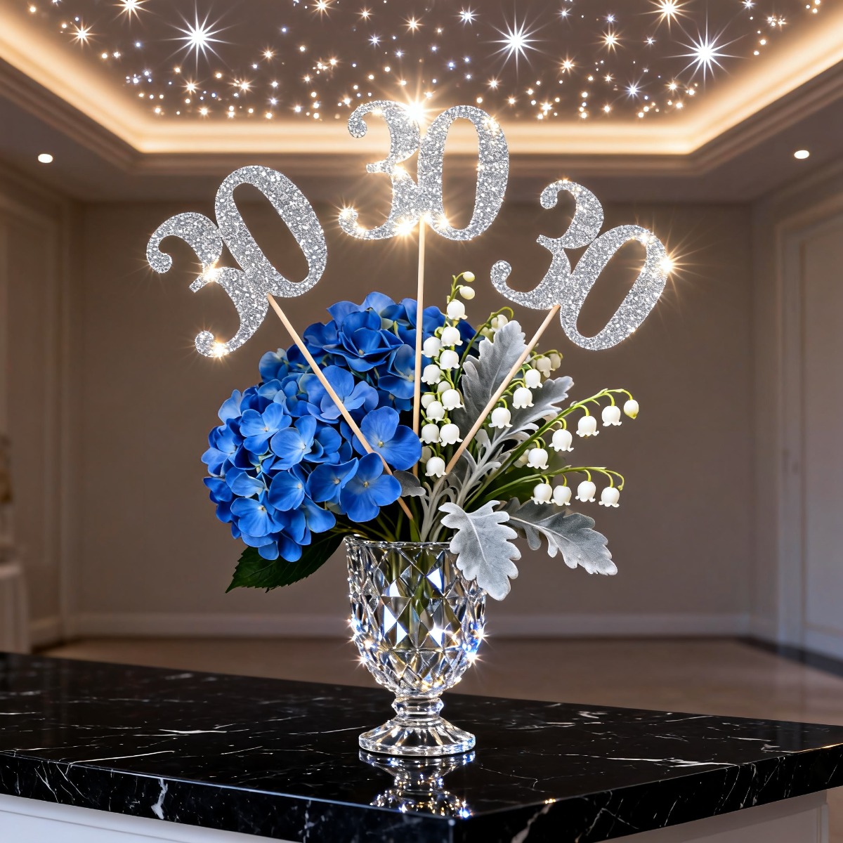 シルバーグリッター30歳の誕生日センターピーススティック9本 - Centerpiece Stick のレビューと価格