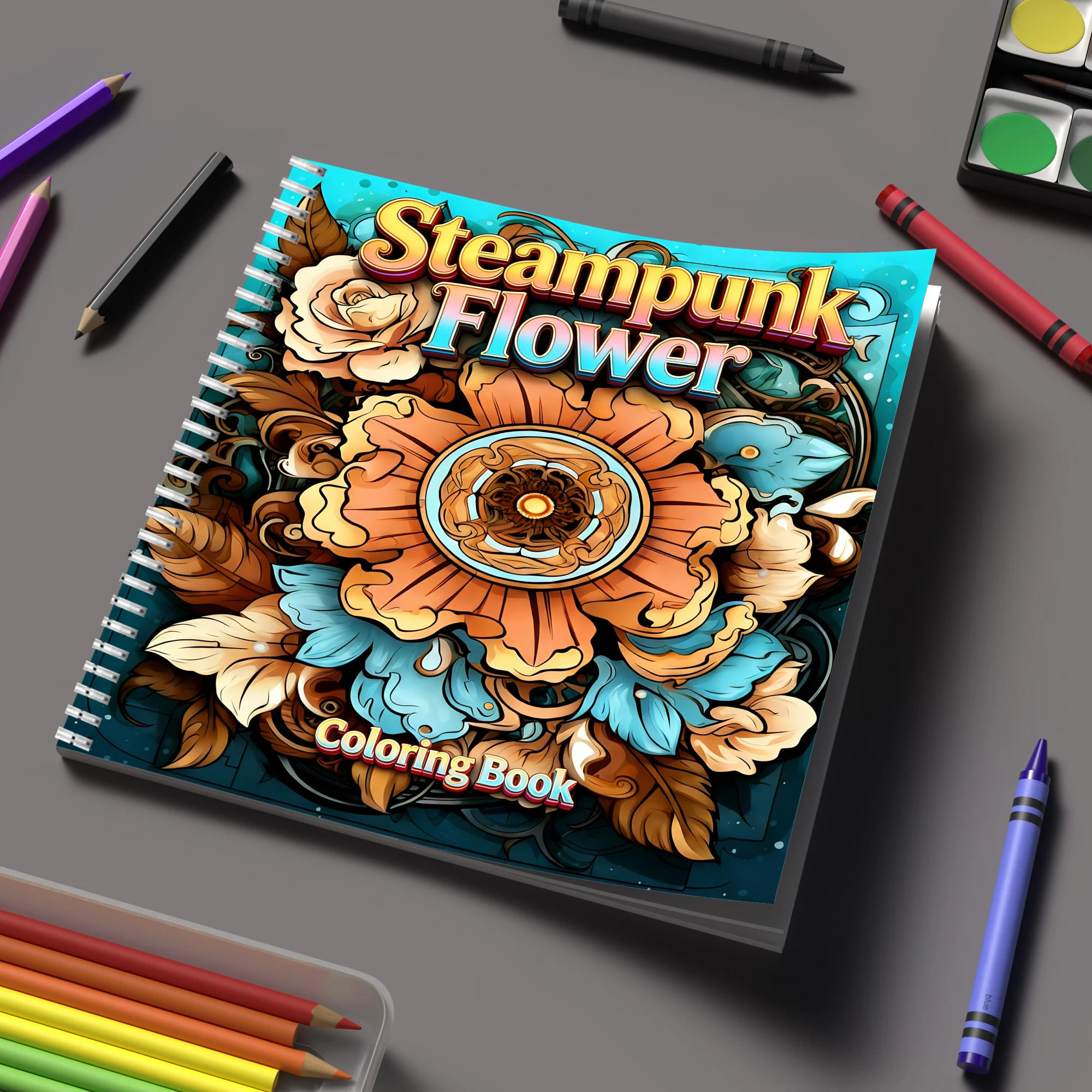 塗り絵ブック スチームパンクフラワー 大人向け塗り絵ブック、 - Event Supplies のレビューと価格