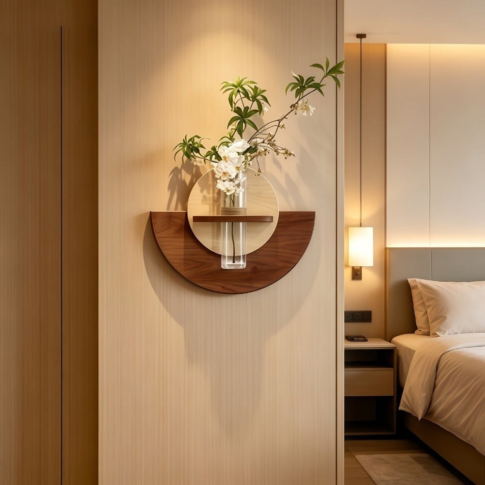 楕円形の木製壁掛けフラワーシェルフ、水耕栽培ディスプレイ、省 - Flower Wall Panel のレビューと価格