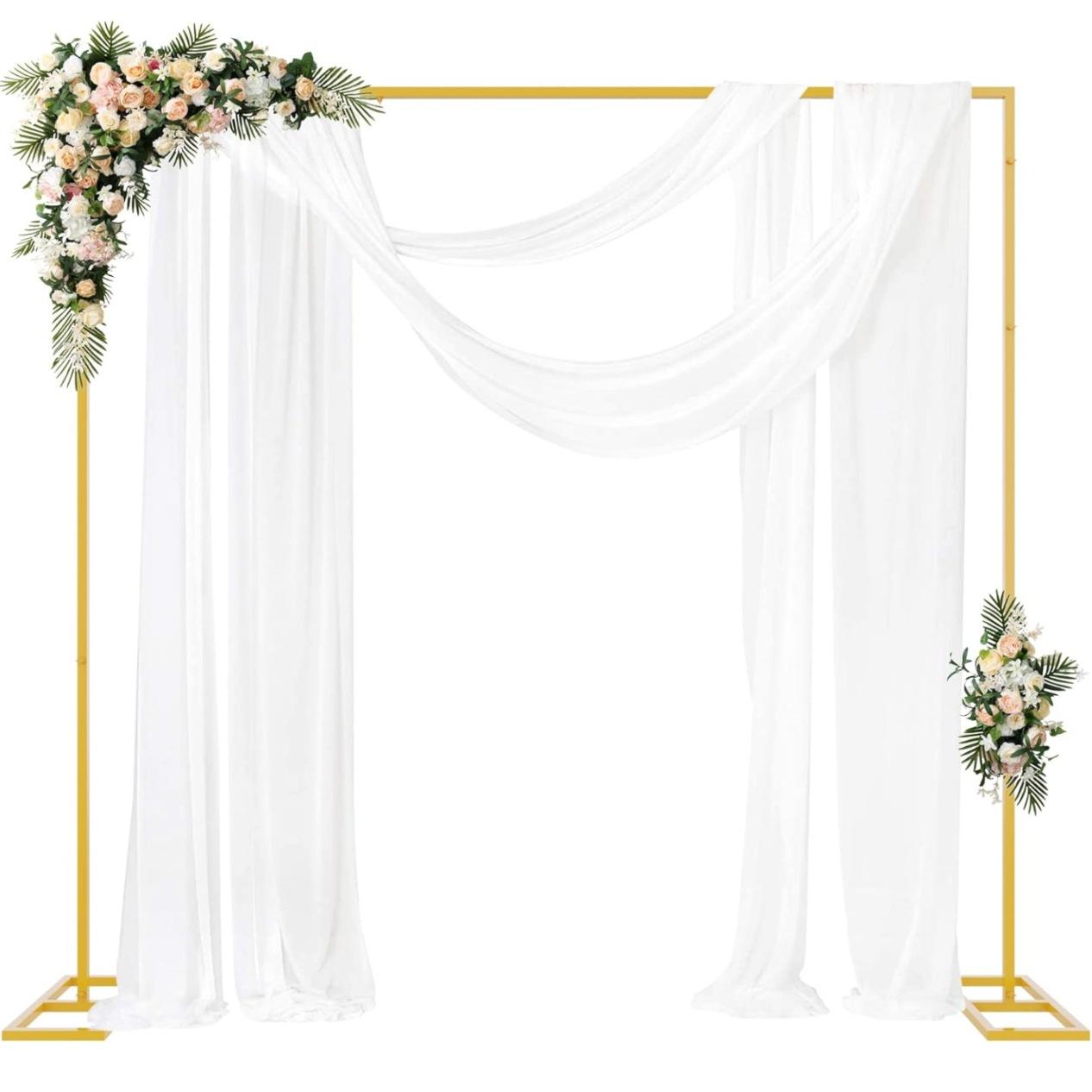 ゴールドの金属製正方形背景スタンド。サイズは8.2フィート× - Photo Booth Frame のレビューと価格